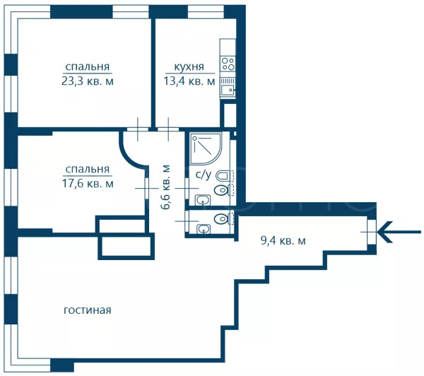 Продажа квартиры площадью 116 м² 18 этаж в Золотые Ключи-2 по адресу Раменки, Минская ул. 1Г корпус 1
